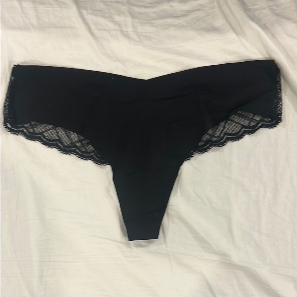 Victoria's Secret Black Lace Trim Panties NWT